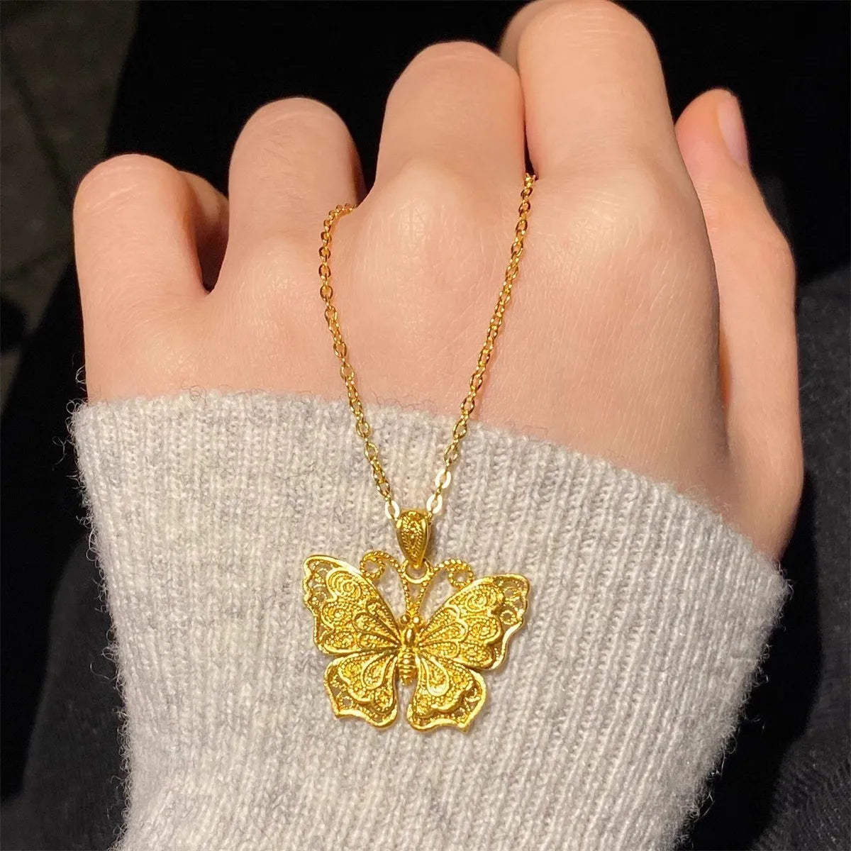 Gold Butterfly Pendant