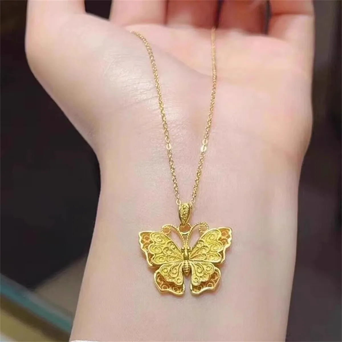 Gold Butterfly Pendant