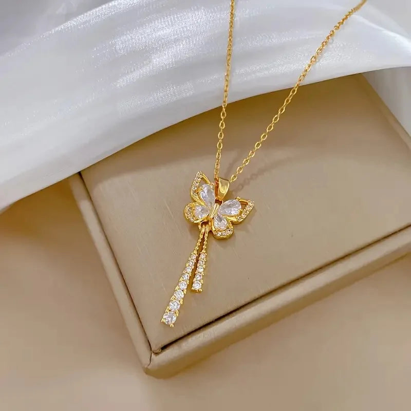 Zircon Tassel Necklace