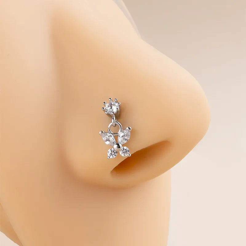 Zircon Drop Stud Butterfly Jewelry