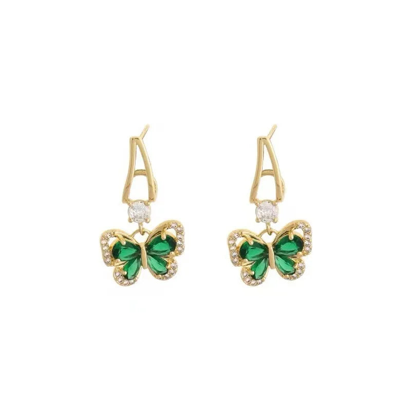 Green Butterfly Earrings