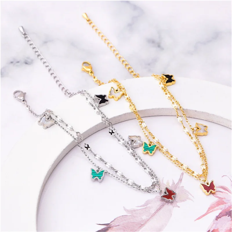 Shell Charm Layered Butterfly Jewelry