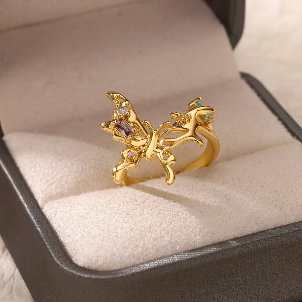 Zircon Butterfly Ring