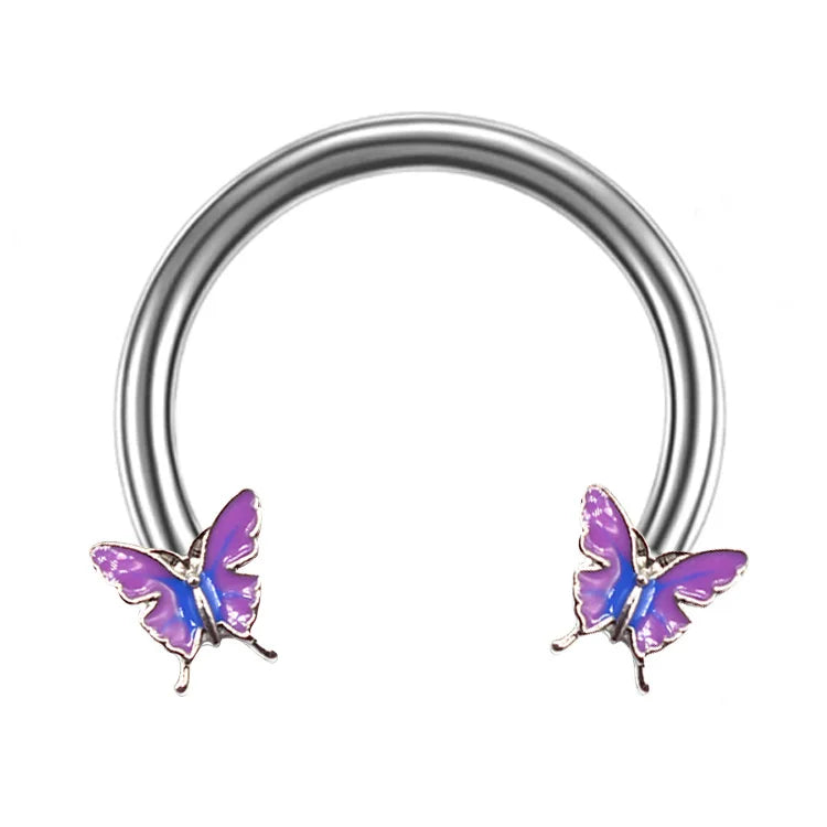 Circular Hoop Ring Butterfly Jewelry