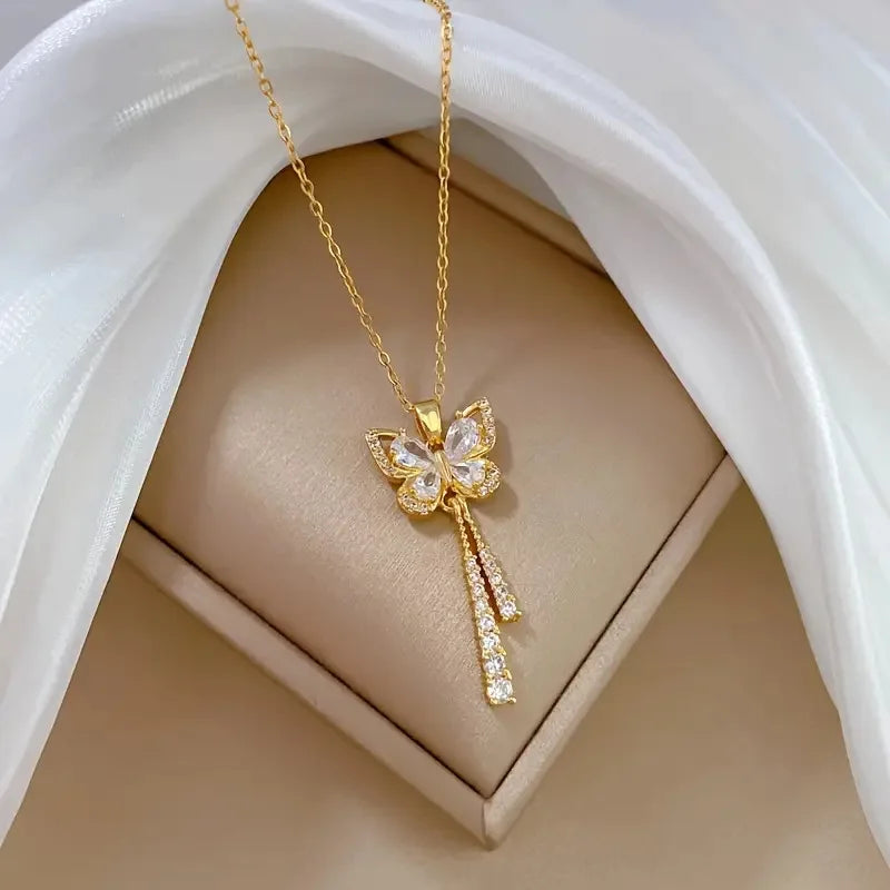 Zircon Tassel Necklace