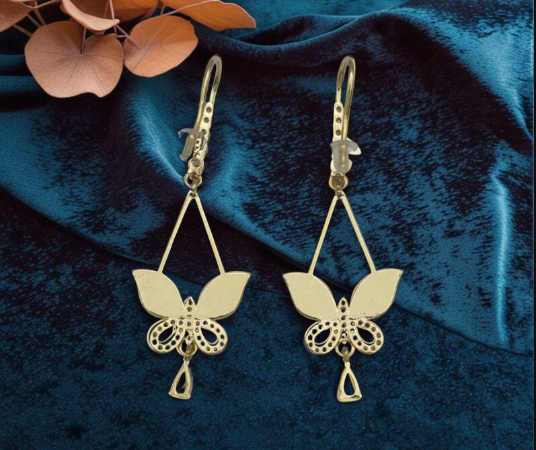 "Noir Éclat" Butterfly Earrings Butterfly Jewelry