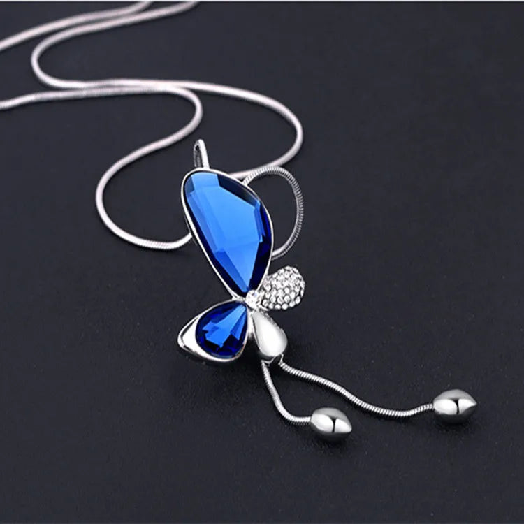 Crystal Tassel Pendant Butterfly Jewelry