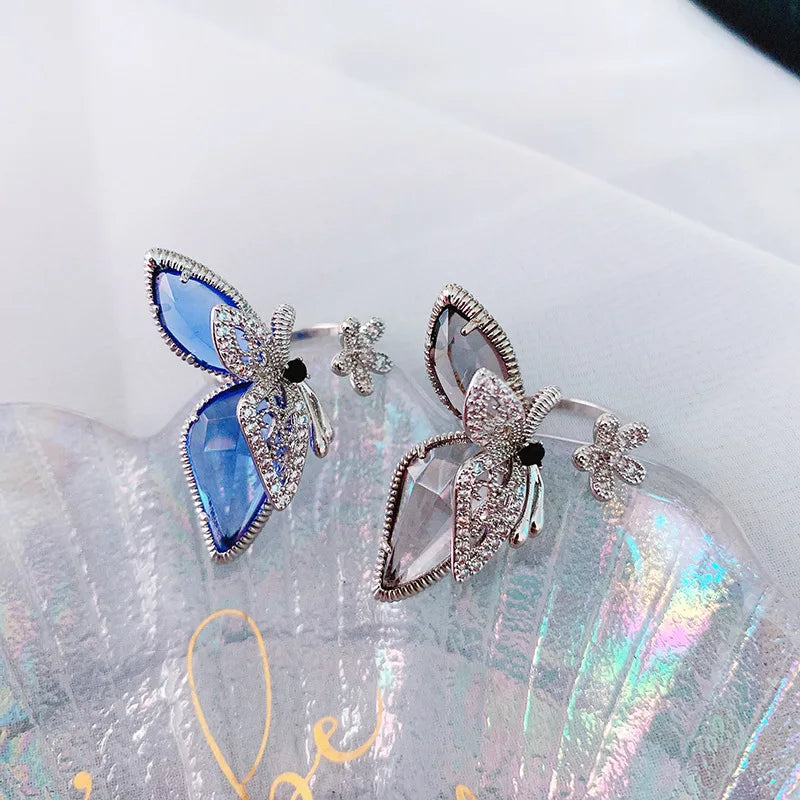 Flower Butterfly Ring Butterfly Jewelry