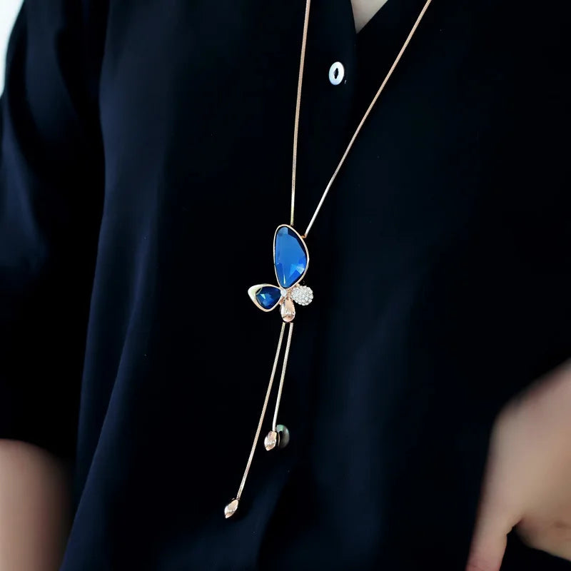 Crystal Tassel Pendant Butterfly Jewelry