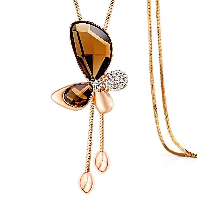 Crystal Tassel Pendant Butterfly Jewelry