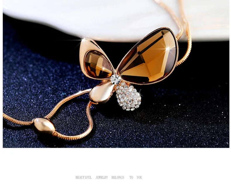 Crystal Tassel Pendant Butterfly Jewelry