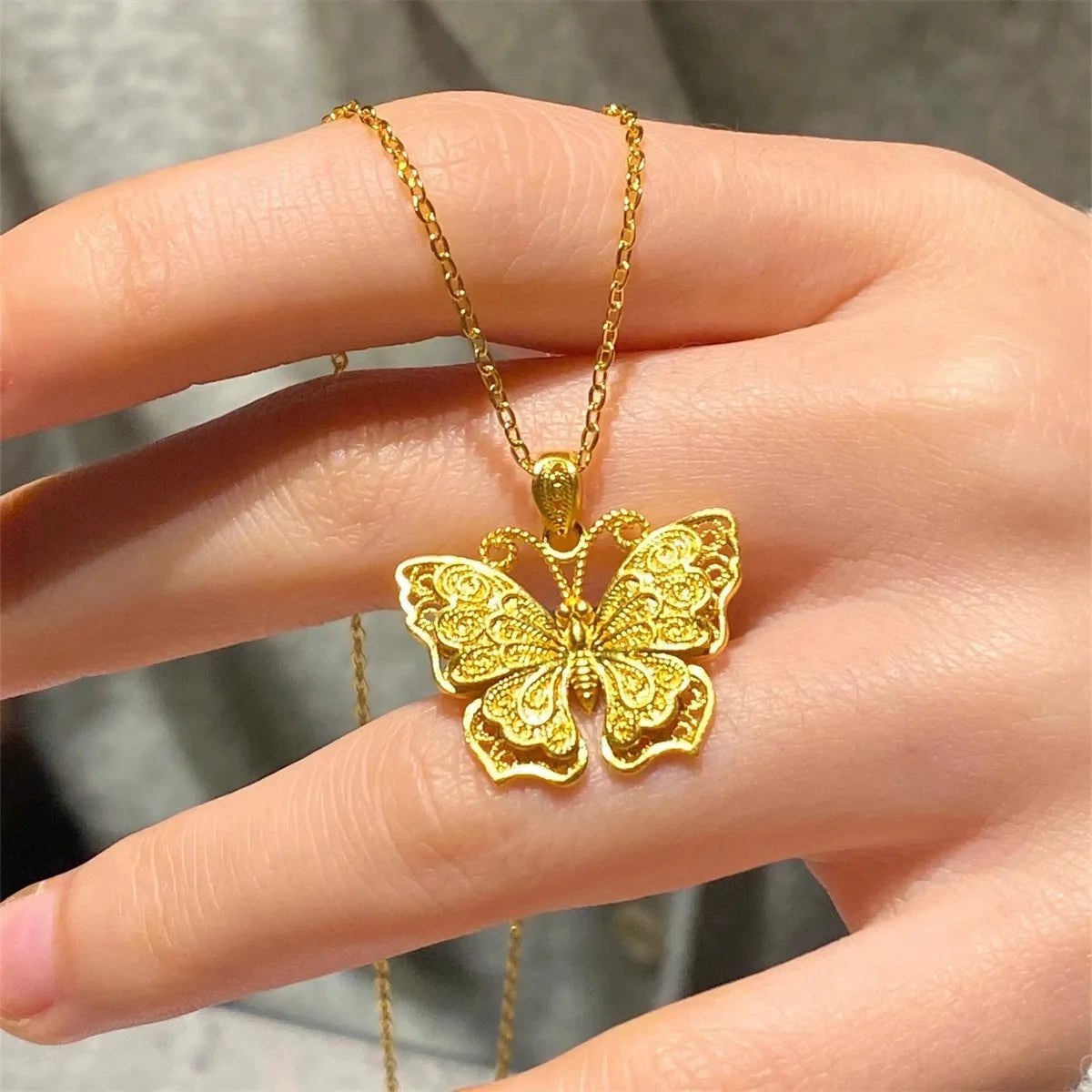 Gold Butterfly Pendant