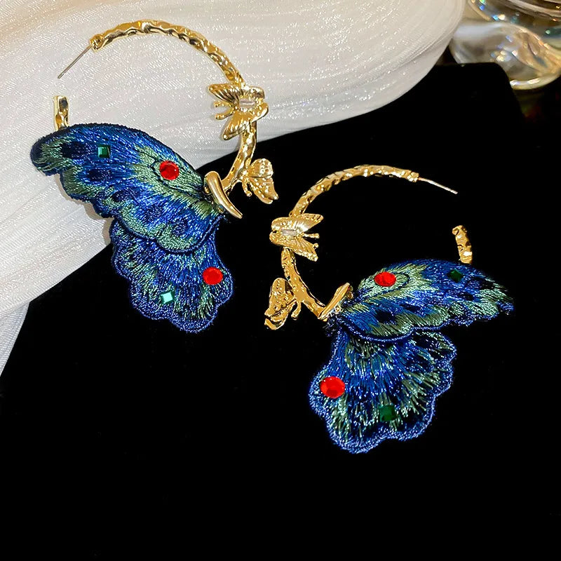 Blue Royal Butterfly Earrings Butterfly Jewelry