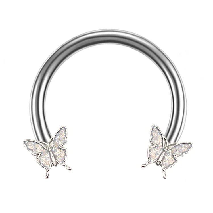 Circular Hoop Ring Butterfly Jewelry