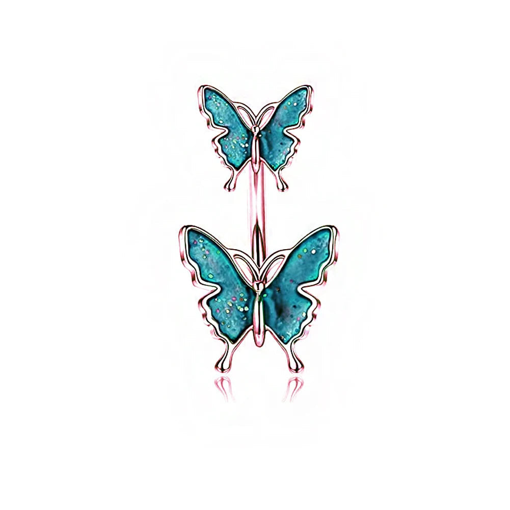 Shiny Belly Ring Butterfly Jewelry