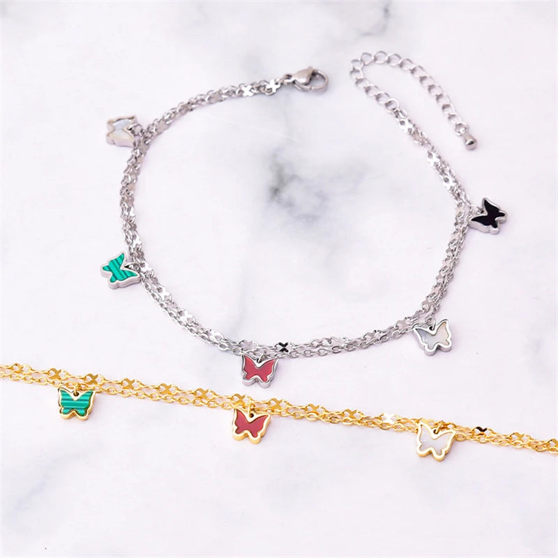 Shell Charm Layered Butterfly Jewelry