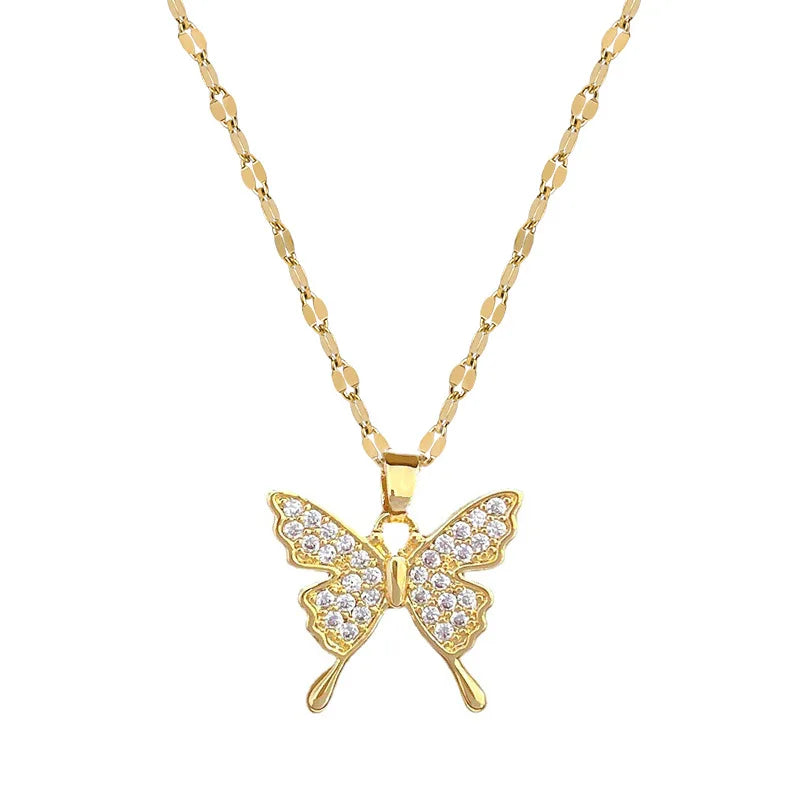 Gold Butterfly Necklace Butterfly Jewelry