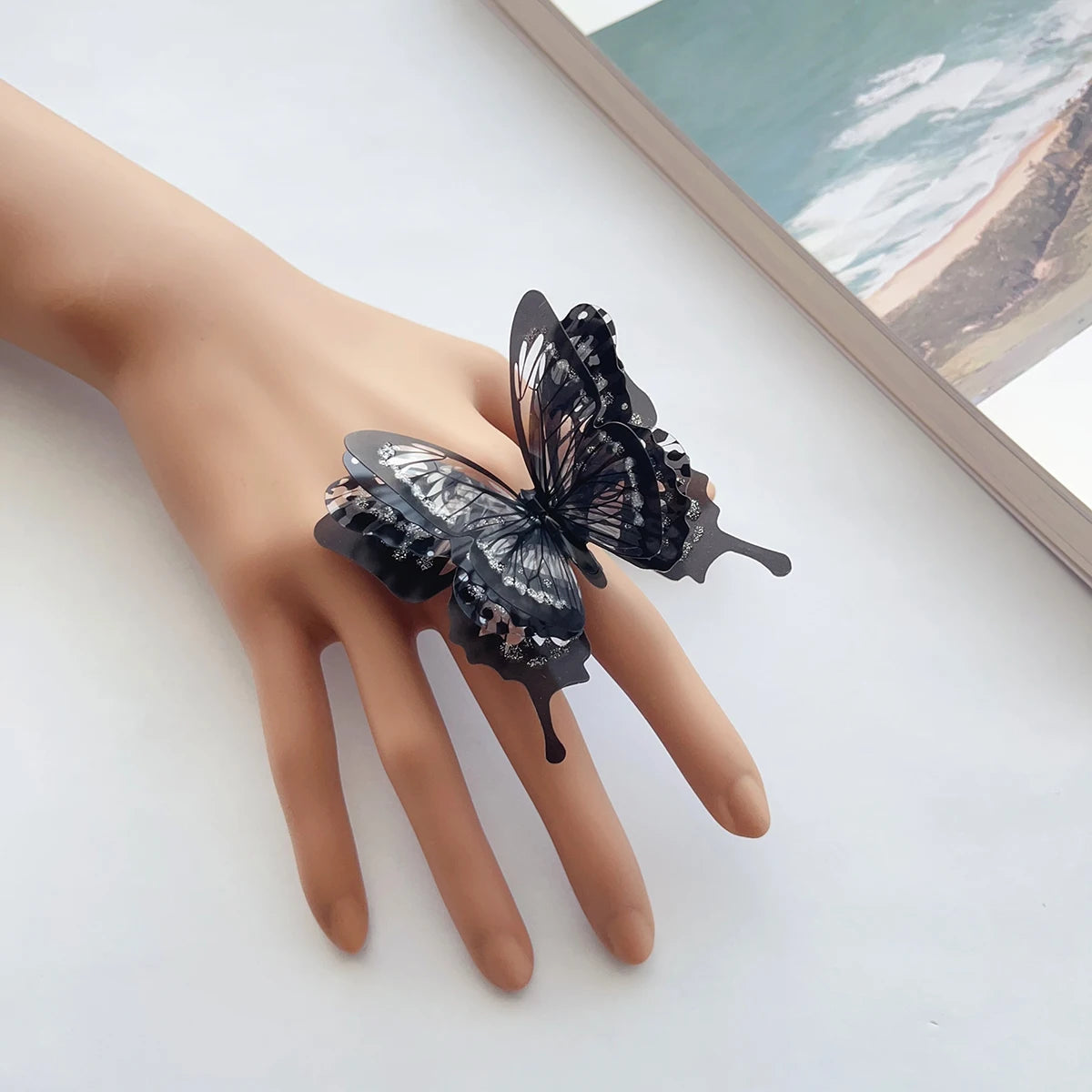 Black Butterfly Ring Butterfly Jewelry