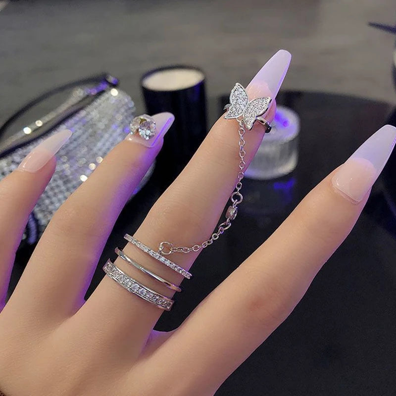 Butterfly Chain Ring Butterfly Jewelry
