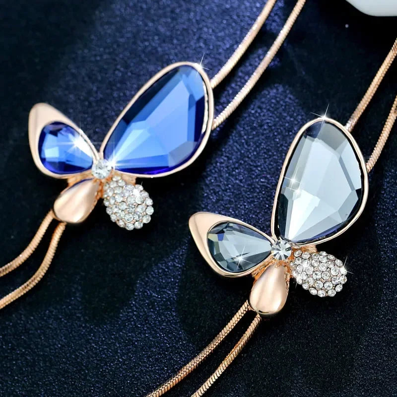 Crystal Tassel Pendant Butterfly Jewelry