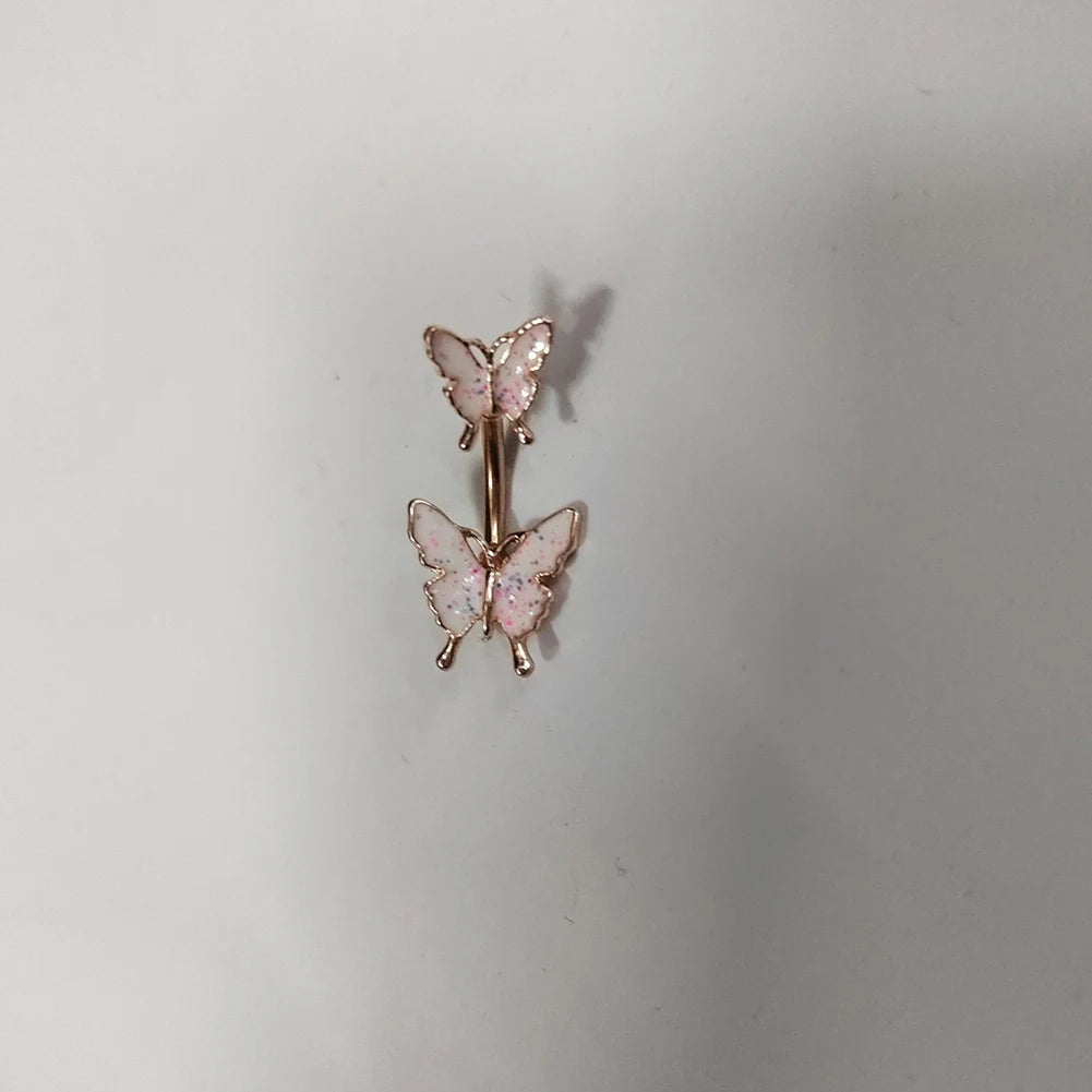 Shiny Belly Ring Butterfly Jewelry