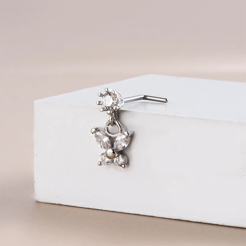 Zircon Drop Stud Butterfly Jewelry