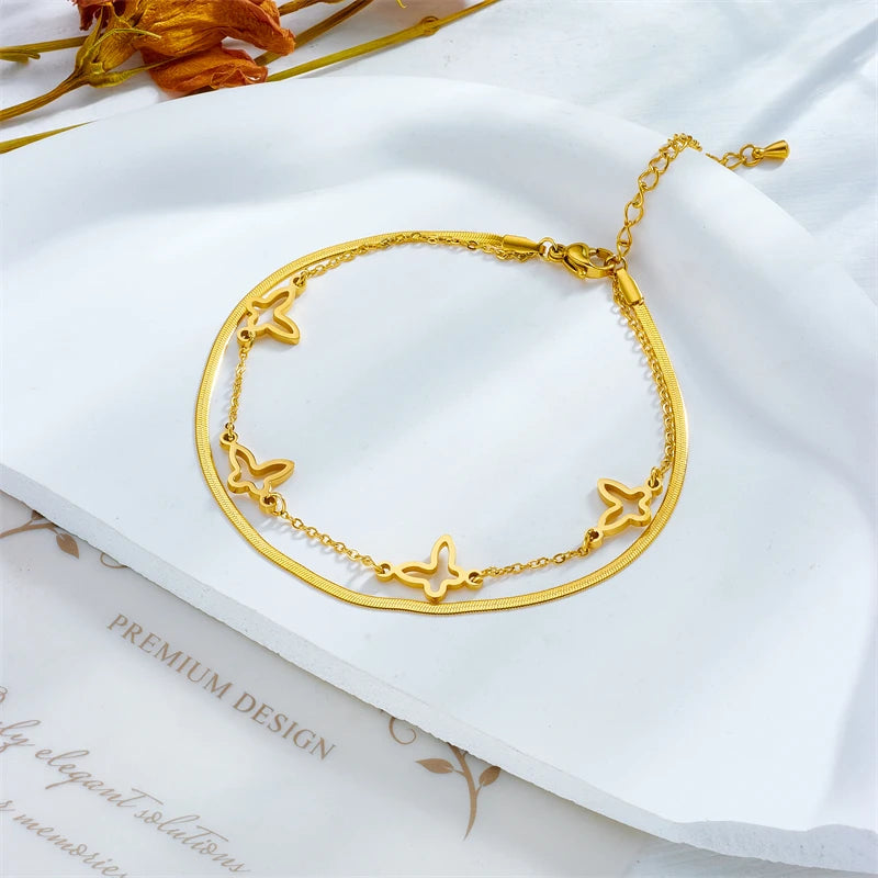 Double Layer Charm Butterfly Jewelry