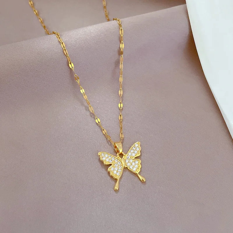 Gold Butterfly Necklace Butterfly Jewelry