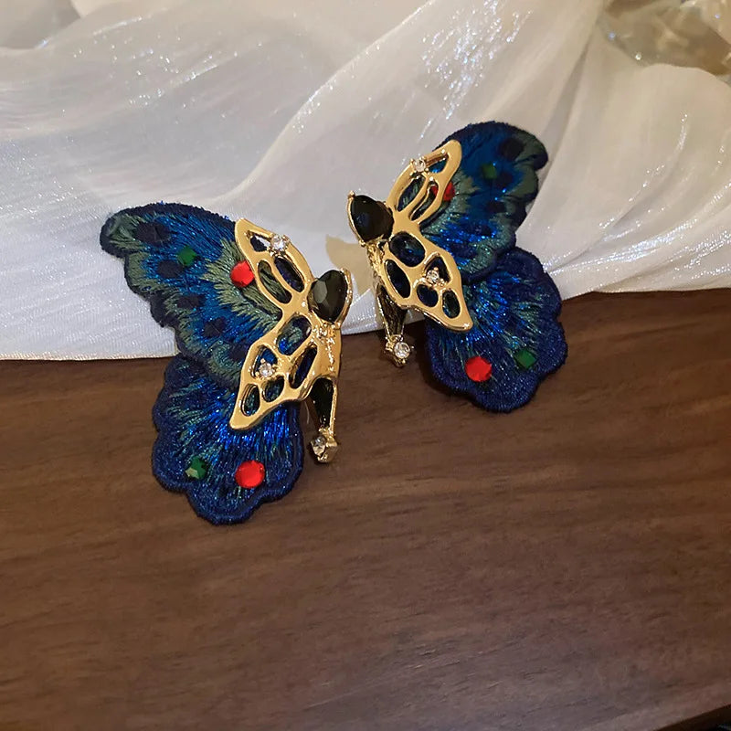Blue Royal Butterfly Earrings Butterfly Jewelry