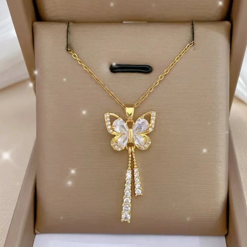 Zircon Tassel Necklace