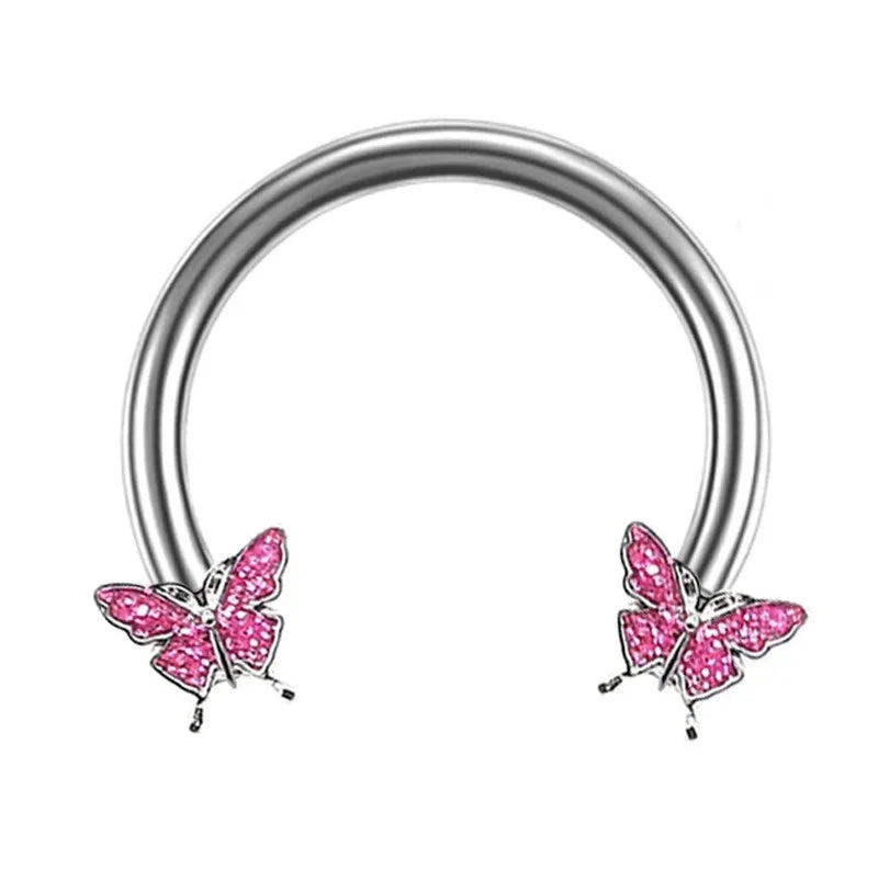 Circular Hoop Ring Butterfly Jewelry