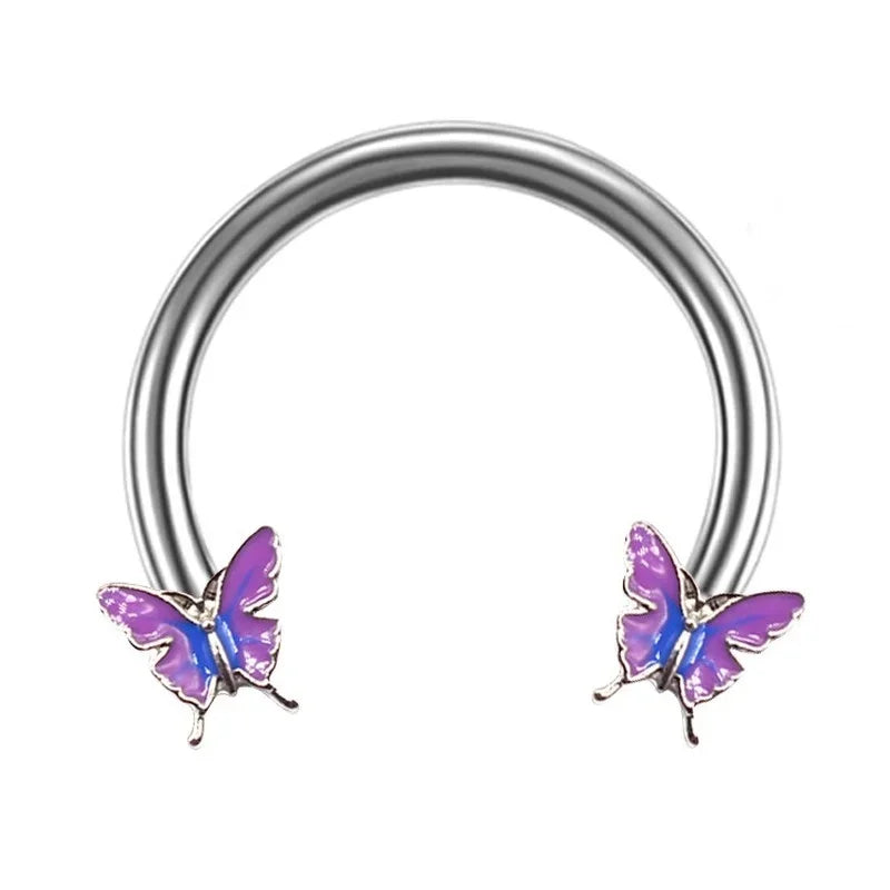 Circular Hoop Ring Butterfly Jewelry