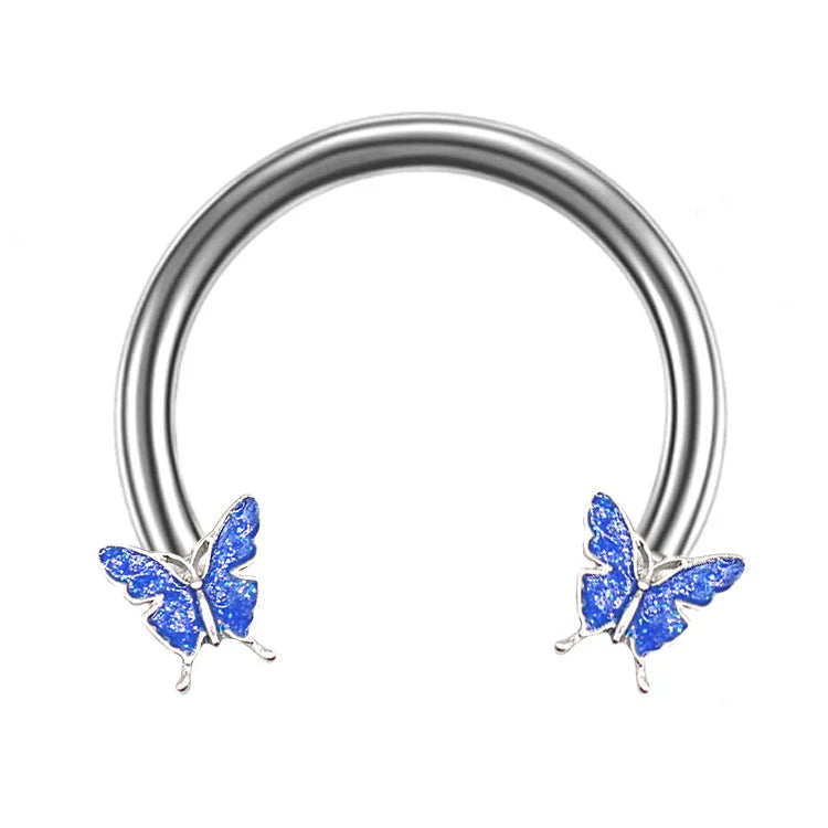 Circular Hoop Ring Butterfly Jewelry