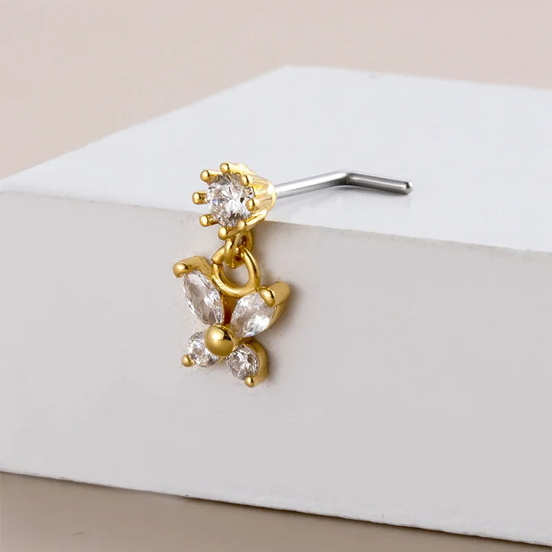 Zircon Drop Stud Butterfly Jewelry
