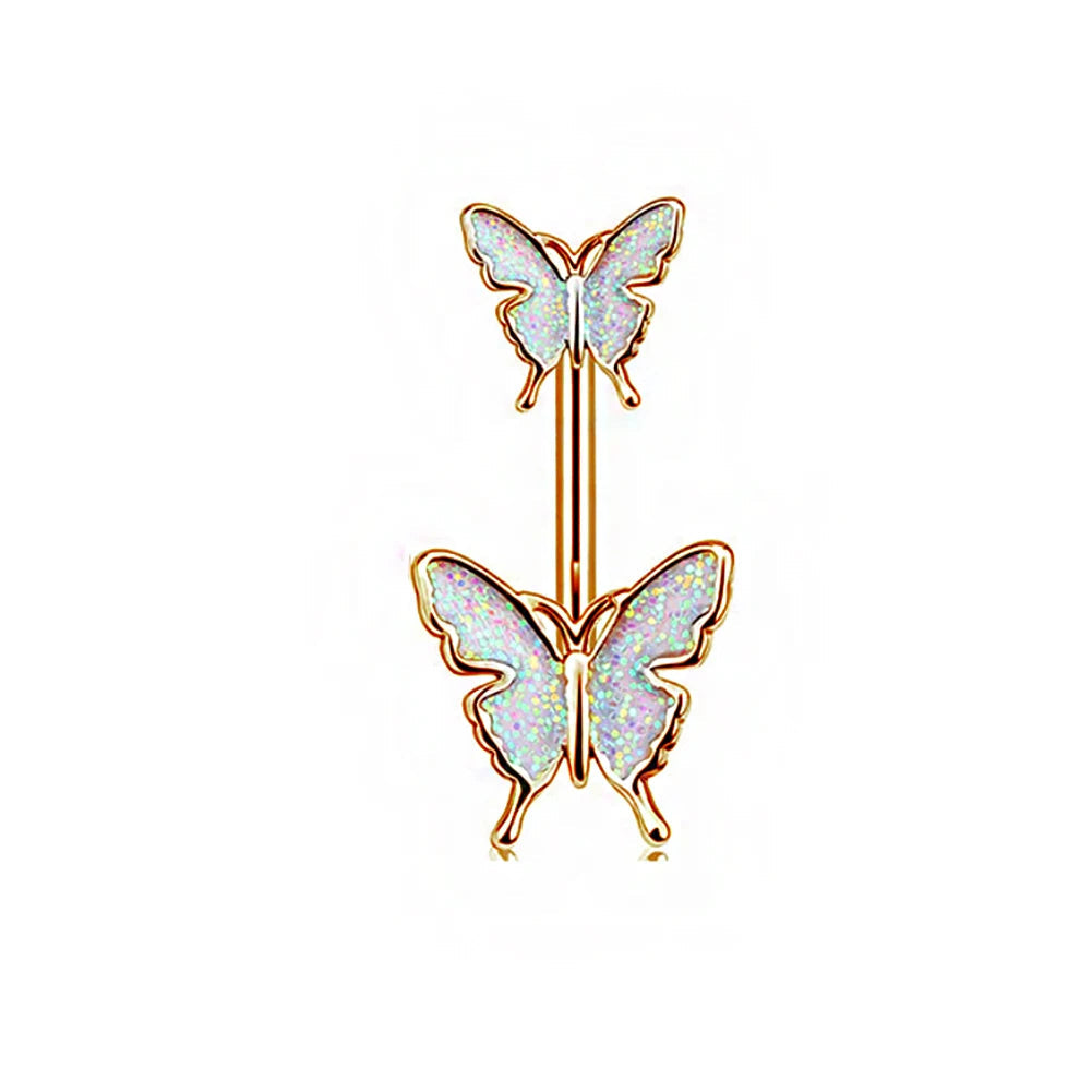 Shiny Belly Ring Butterfly Jewelry