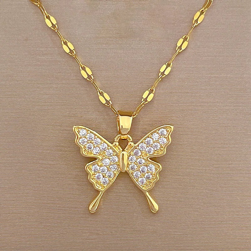 Gold Butterfly Necklace Butterfly Jewelry