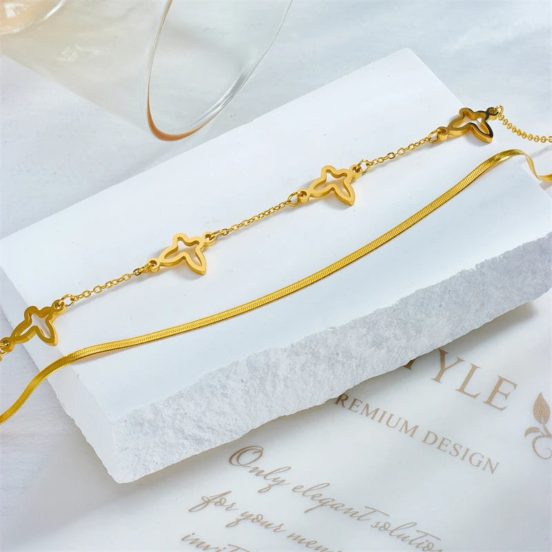 Double Layer Charm Butterfly Jewelry