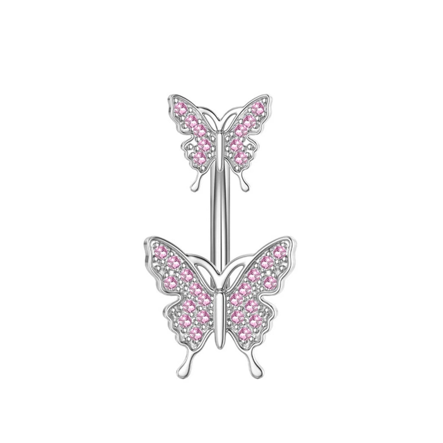 Shiny Belly Ring Butterfly Jewelry