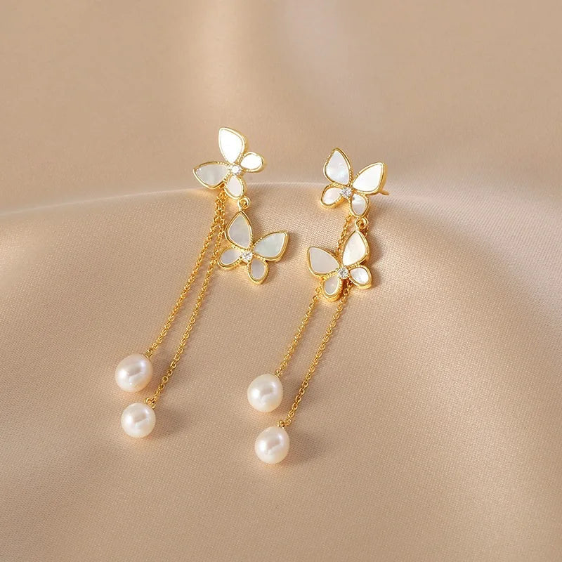 Pearl Whisper Butterfly Earrings Butterfly Jewelry