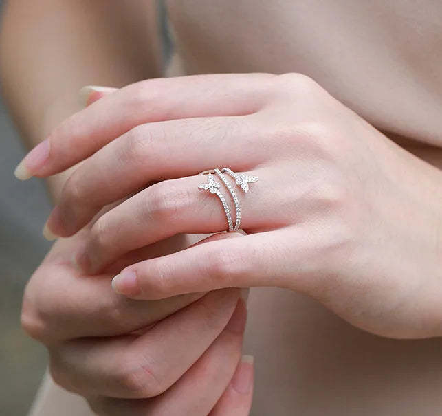 Double Butterfly Ring Butterfly Jewelry