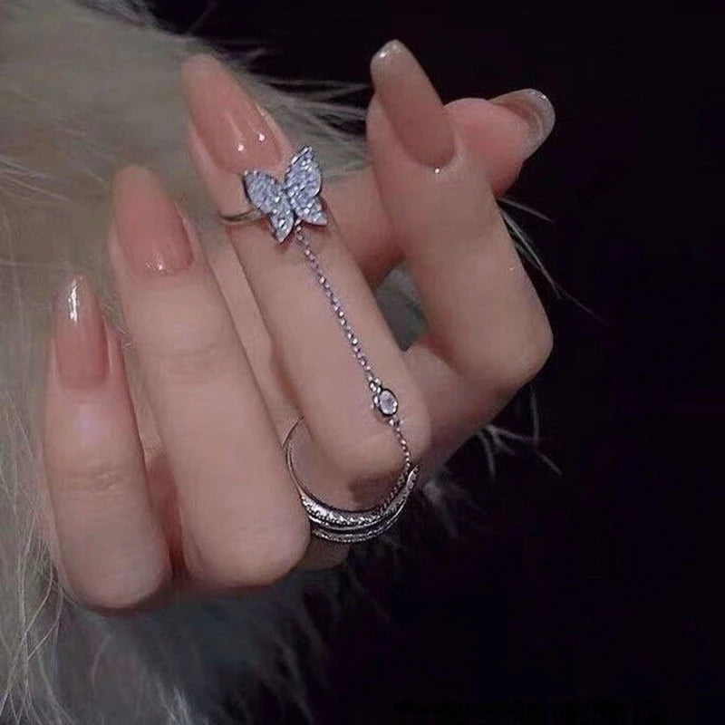 Butterfly Chain Ring Butterfly Jewelry