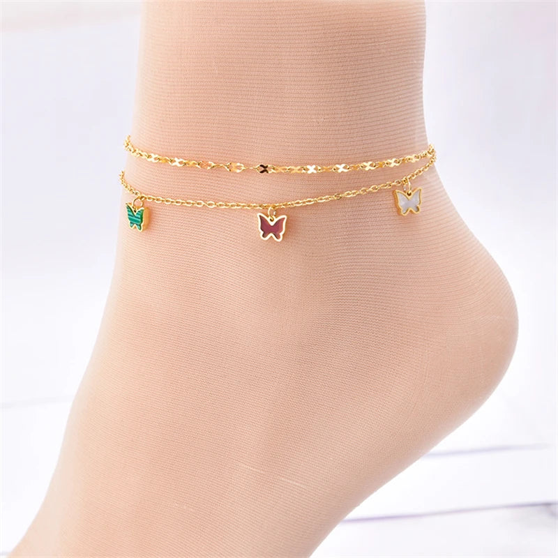 Shell Charm Layered Butterfly Jewelry