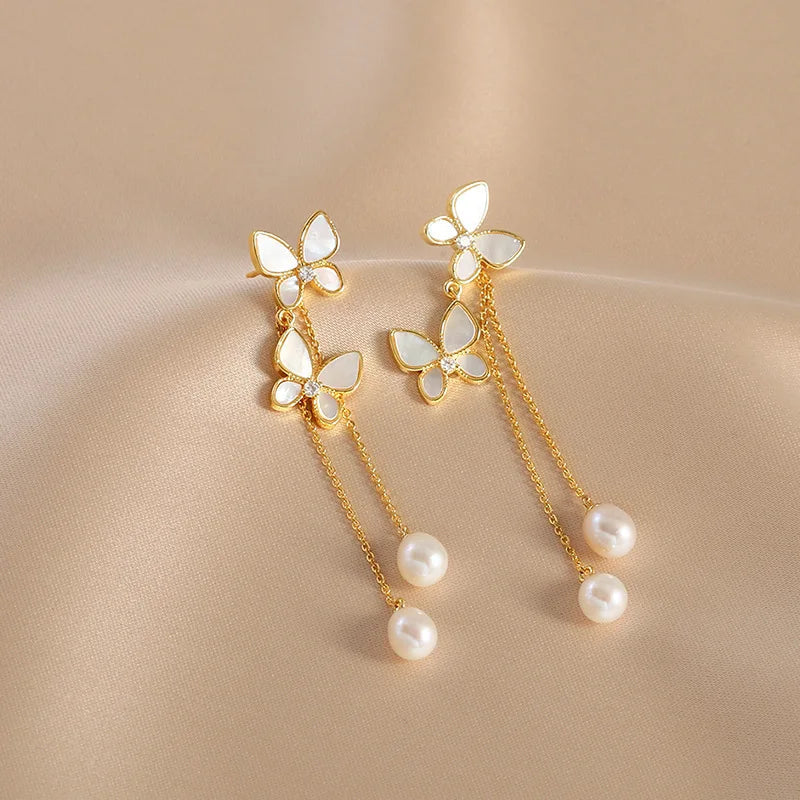 Pearl Whisper Butterfly Earrings Butterfly Jewelry