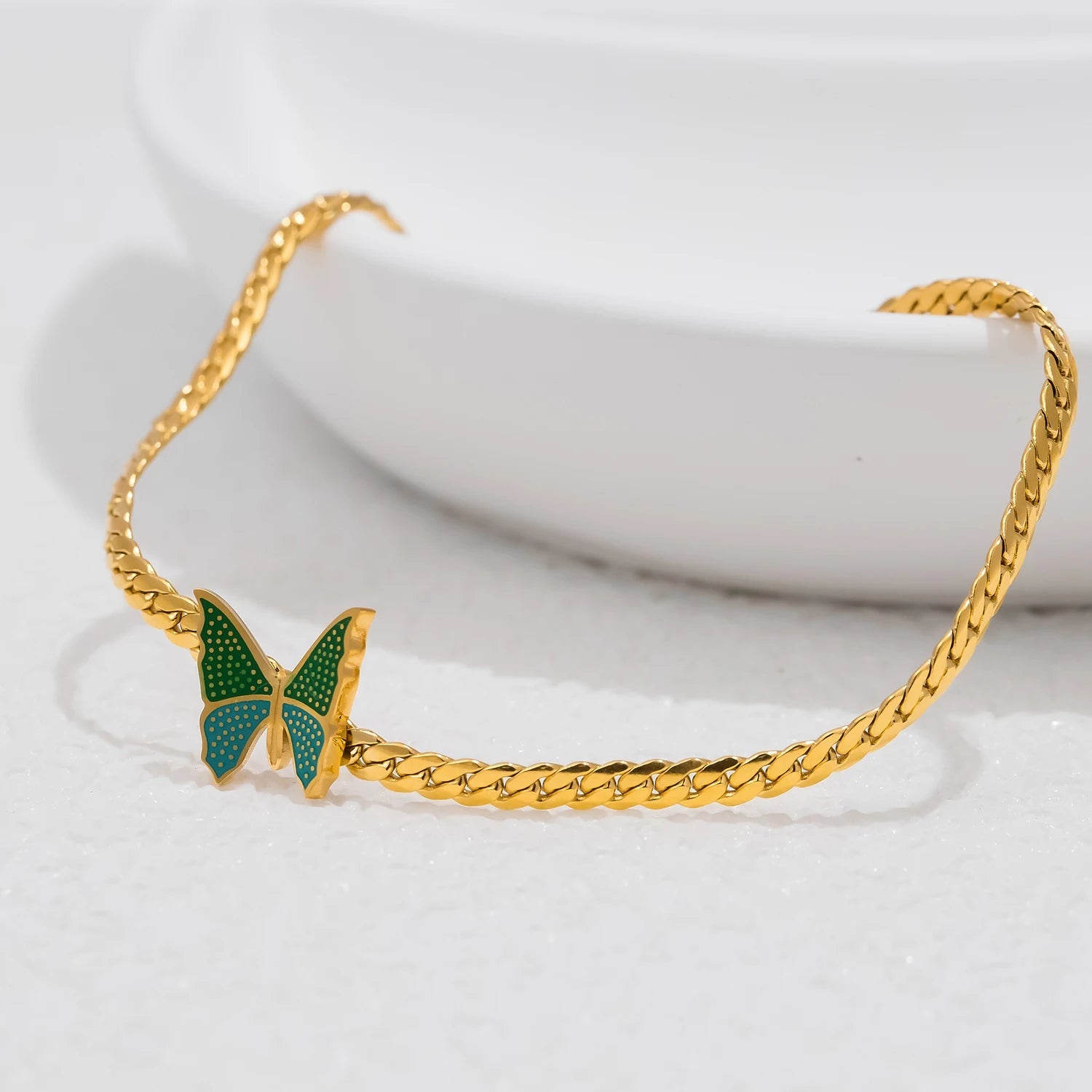 Green Butterfly Chain Butterfly Jewelry