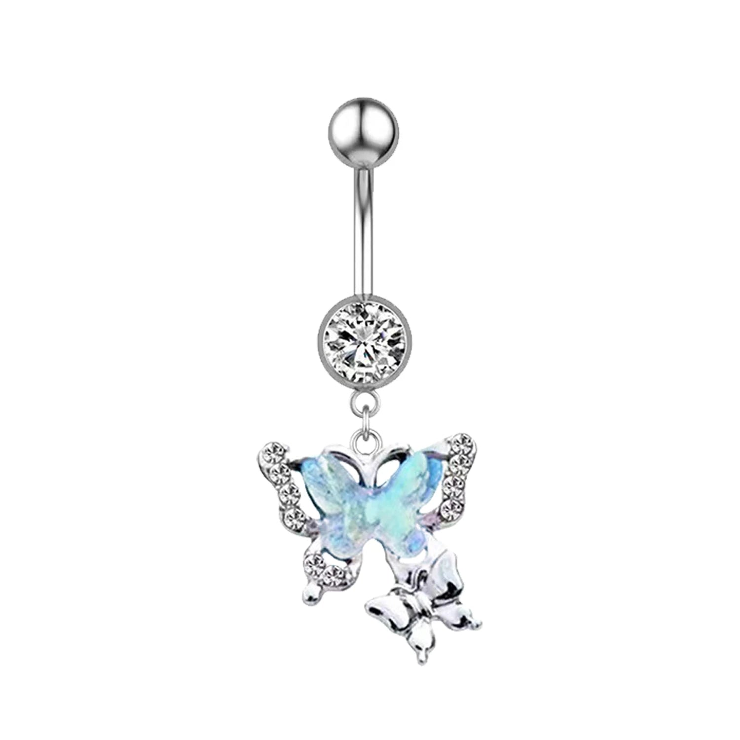 Shiny Belly Ring Butterfly Jewelry