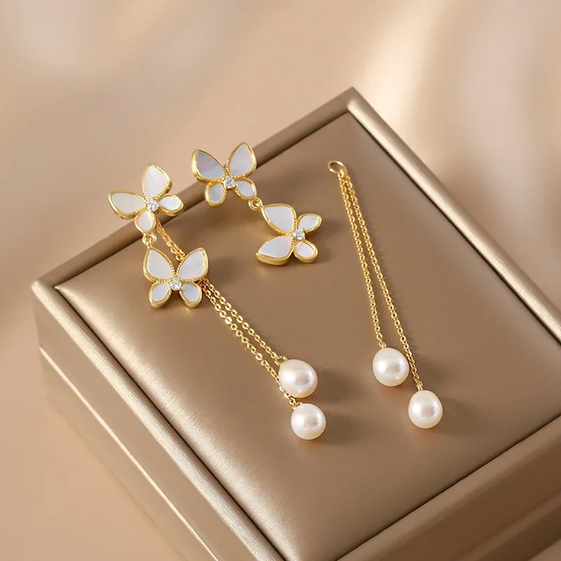 Pearl Whisper Butterfly Earrings Butterfly Jewelry