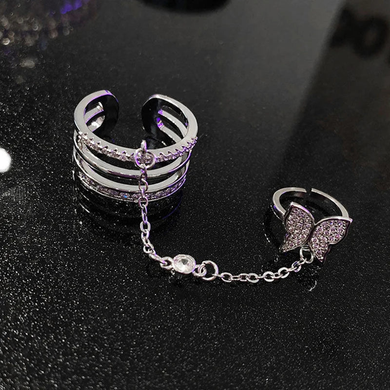 Butterfly Chain Ring Butterfly Jewelry