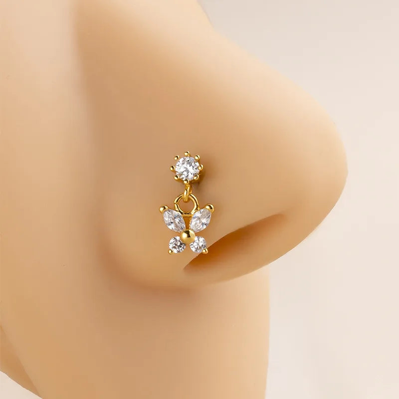 Zircon Drop Stud Butterfly Jewelry