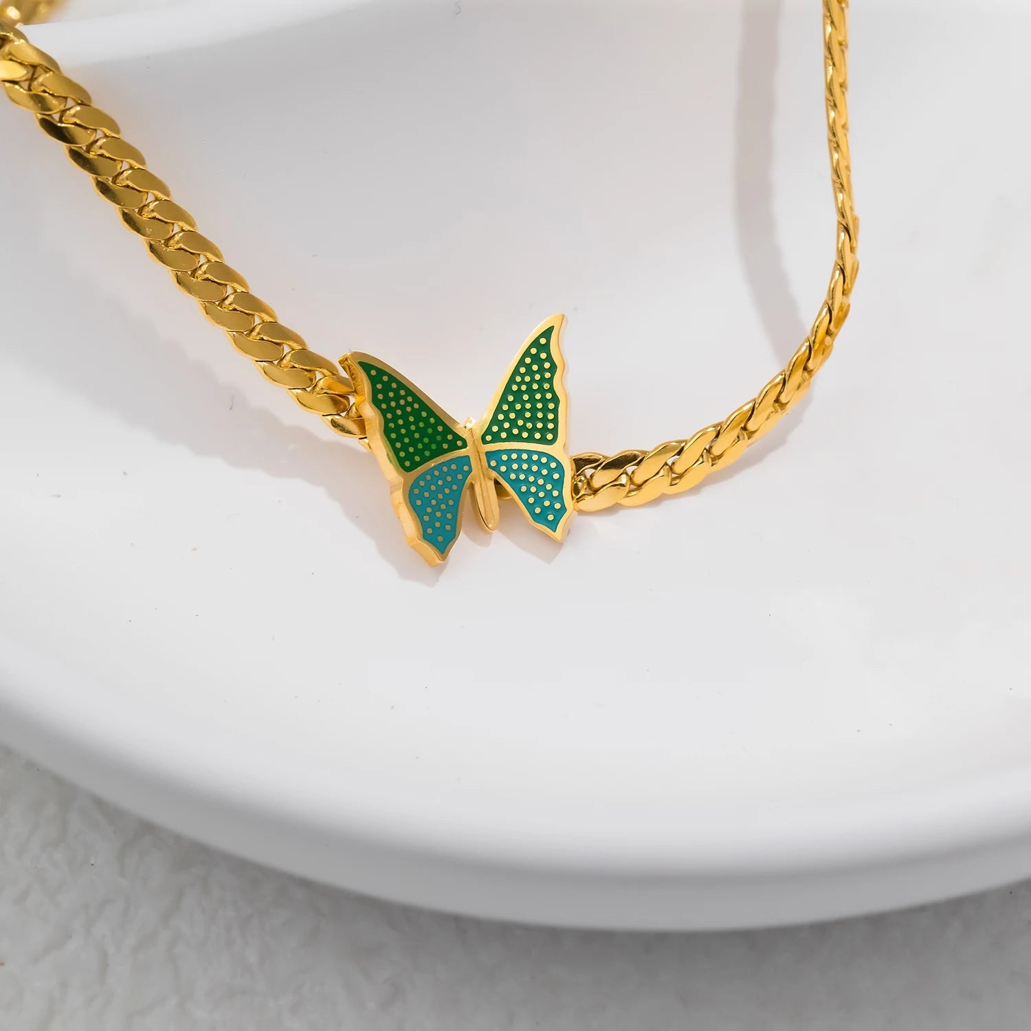 Green Butterfly Chain Butterfly Jewelry