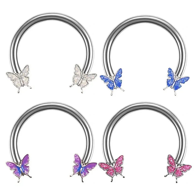 Circular Hoop Ring Butterfly Jewelry